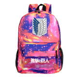 Anime Attack On Titan Backpack Students Backpacks Galaxy Color Trendy Bookbag