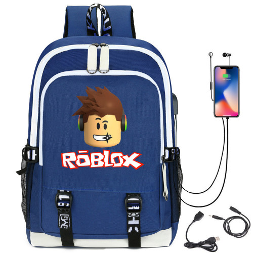 Roblox Kids Youth Big Capacity Backpack Girls Boys Rucksack Travel Backpack Bookbag Computer Backpack With USB Charging Port