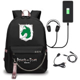 Anime Attack On Titan Kids Youth Backpack Unisex Girls Boys School Backpacks Bookbag With USB Interface