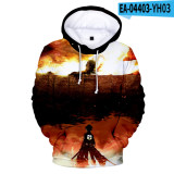 Anime Attack On Titan 3-D Hoodie Casual Loose Sweatshirt Long Sleeve Pullover Tops