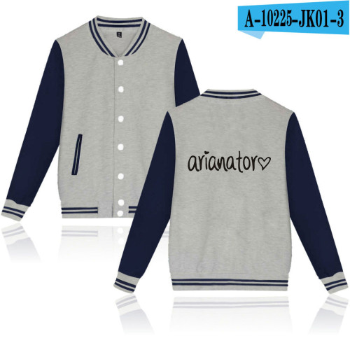 Ariana Grande Baseball Jacket Fashion Unisex Long Sleeve Coat