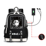 Anime Attack On Titan Backpack With USB Interface Stundents School Backpack Bookbag