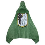 Anime Attack On Titan Cosplay Cloak Unisex Flannel Cloak Bathrobe