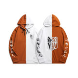 Anime Attack On Titan Hoodie Black and White Stree Style Hip Hop Casual Hooded Sweatshirt Outfit