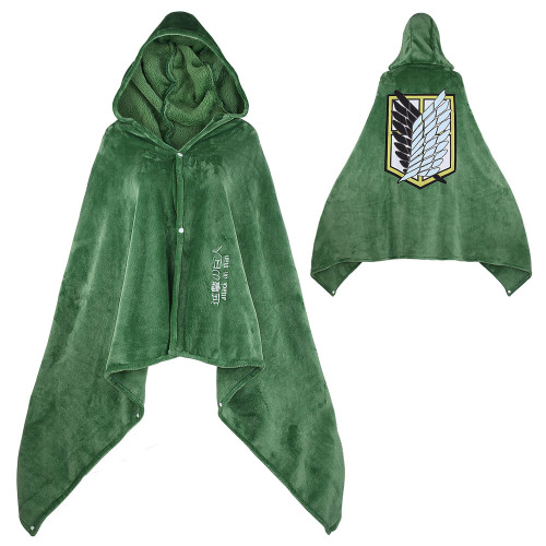 Anime Attack On Titan Cosplay Cloak Unisex Flannel Cloak Bathrobe