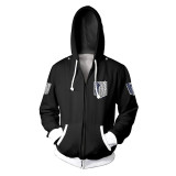 Anime Attack On Titan Wings Of Freedom Jacket Unisex Youth Adults Trendy Hoooded Zip Up Long Sleeve Coat Outfit