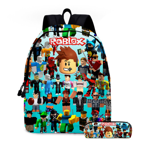 Roblox Girls Boys School Backpack Unisex Popular Roblox Bookbag 2 Piece Set Backpack With Pencil Bag