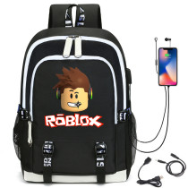 Roblox Kids Youth Big Capacity Backpack Girls Boys Rucksack Travel Backpack Bookbag Computer Backpack With USB Charging Port