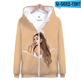Ariana Grande Fashion 3-D Print Unisex Long Sleeve Zipper Coat