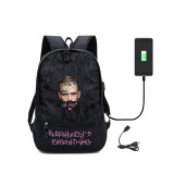 Lil Peep Trendy Youth Backpack Girls Boys Popular School Backpack Bookbag With USB interface