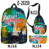 Backwoods Graffiti School Backpack Camera Bag and Pencil Bag 3 Piece Set