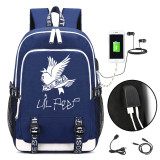 Lil Peep Backpack Students School Backpack With USB Charging Port