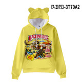 Backwoods Hoodie Kids Girls Boys Cat Ear Hooded Trendy Sweatshirt