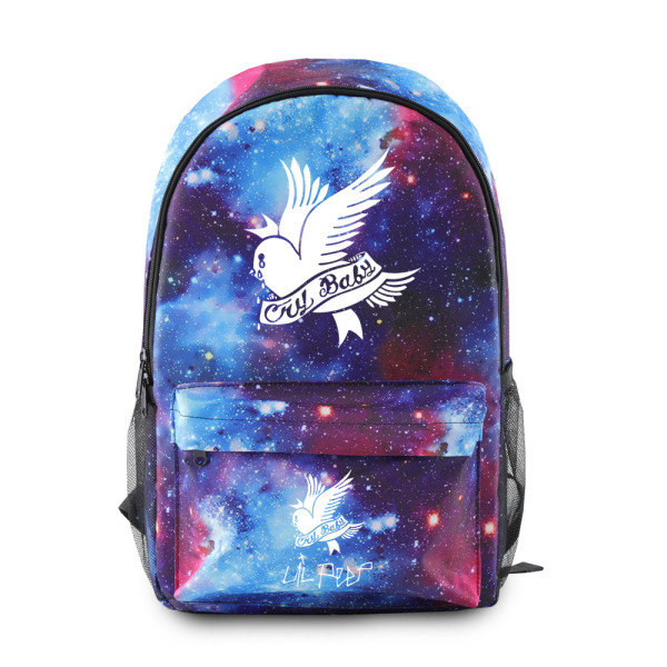 Lil Peep Galaxy Color Backpack Cool Teens School Backpack Bookbag With USB interface
