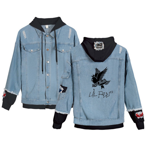 Lil Peep Denim Jacket Unisex Casual Street Style Jean Coat  Cry Baby Print Denim Jacket