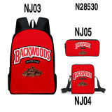Backwoods Fashion Backpack 3 Pieces Set School Backpack Lunch Bag and Pencil Bag