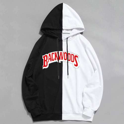 Backwoods Contrast Color Hoodie Long Sleeves Trendy Unisex Hoodie