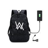 Alan Walker Backpack With USB interface Students School Backpack Computer Backpack