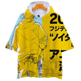 Anime Banana Fish Merch Unisex Hooded Short Sleeve Tee Casual Oversize Hooded Tops