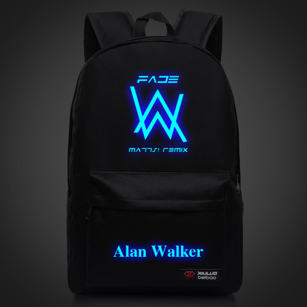 Alan Walker Faded Backpack Shcool Bookbag Glow In The Dark