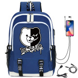 Danganronpa Backpack With USB interface Stundents Backpack Computer Backpack