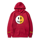 Half White And Half Yellow Drew Smile Face Hoodie Unisex Fashion Hoodie