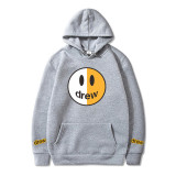 Half White And Half Yellow Drew Smile Face Hoodie Unisex Fashion Hoodie