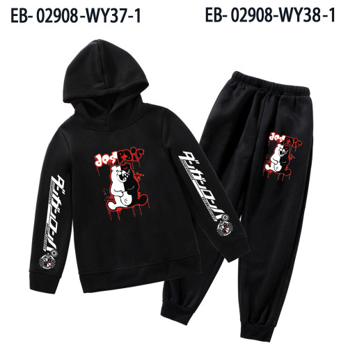 Danganronpa Kids Sweatsuits Girls Boys Long Sleeve Hoodie and Sweatpants Set