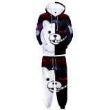 Danganronpa Youth Teens Sweatsuit Hoodie and Sweatpants 2 pieces Set Casual Fleece Outfit