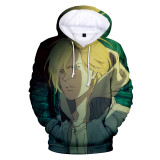 Anime Banana Fish Merch Unisex Youth Hoodie 3-D Trendy Hooded Long Sleeve Sweatshirt