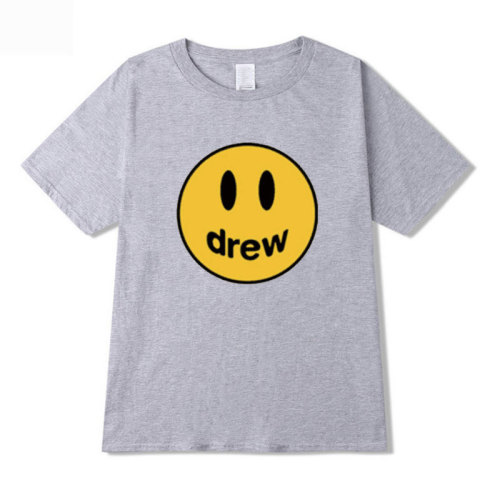 Adults Youth Drew Smile Face Print Short Sleeve T-shirt Unisex Comfy Tee