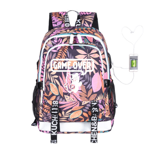 Danganronpa Big Capacity Rucksack Travel Backpack With USB Charging Port Students School Backpack