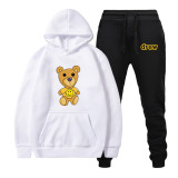 Drew Smile Hoodie Bear Print Fashion Long Sleeves Hoodie And Jogger Pants Suit