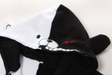 Danganronpa Monokuma Black and White Jacket Zip Up Hooded Fleece Jacket Coat