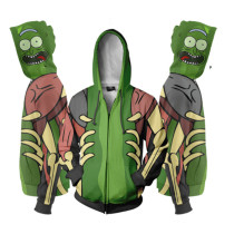 Rick and Morty Cosplay Costume Jacket Zip Up Hooded Long Sleeve Jacket Coat