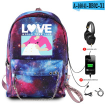 Harry Styles Galaxy Color Backpack Students Bookbag Trendy Backpacks With USB Interface