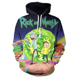 Rick and Morty Sweatshirt Hooded Long Sleeve Casual Tops 3-D Hoodie