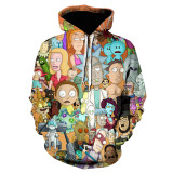 Rick and Morty Hoodie 3-D Color Casual Hooded Sweatshirt For Fall Winter