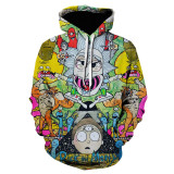 Rick and Morty Hoodie 3-D Color Casual Hooded Sweatshirt For Fall Winter