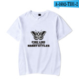 Harry Styles T-shirt Butterfly Tatoo Print Summer Short Sleeve Round Neck Tee