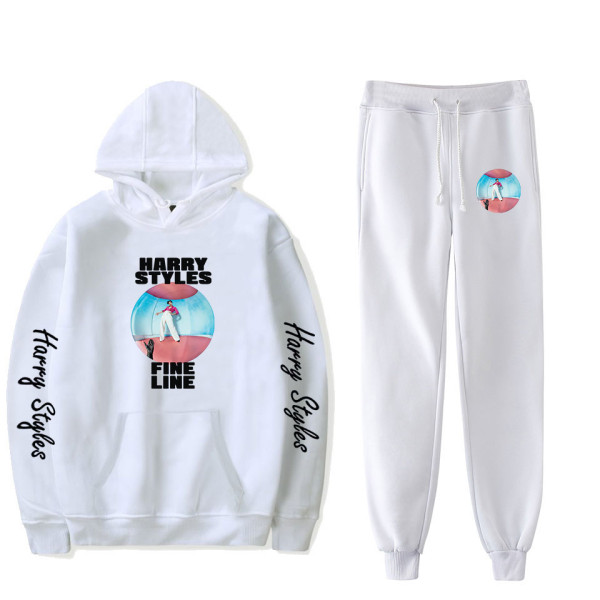 Harry Styles Fleece Sweatsuits 2pcs Set Casual Hoodie and Jogger Pants Set Outfit