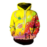 Rick and Morty Graffiti Hoodie Casual Unisex Hooded Sweatshirt