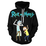 Rick and Morty Sweatshirt Hooded Long Sleeve Casual Tops 3-D Hoodie