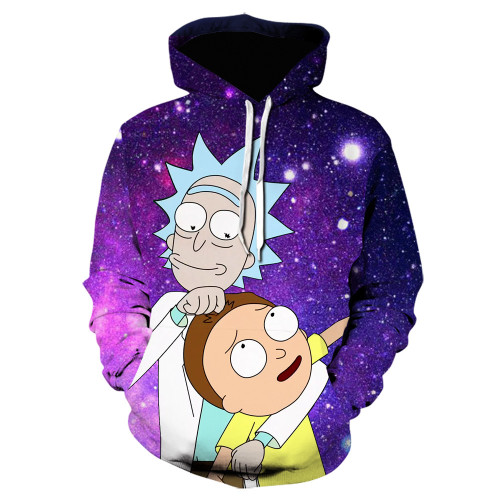 Rick and Morty Hoodie 3-D Color Casual Hooded Sweatshirt For Fall Winter