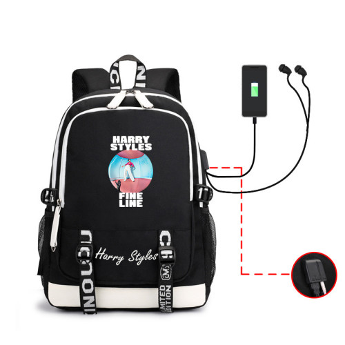 Harry Styles Youth Backpack Students Backpack Computer Backpack With USB interface