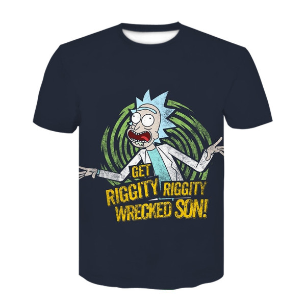 Rick and Morty 3-D Tee Youth Adulst Unsiex T-Shirt Short Sleeve Casual Tee