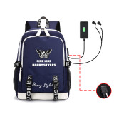Harry Styles Youth Backpack Students Backpack Computer Backpack With USB interface