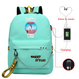 Harry Styles Students Backpack With USB Charging Port School Bookbag