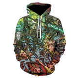 Rick and Morty Hoodie 3-D Color Casual Hooded Sweatshirt For Fall Winter