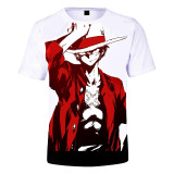 Anime One Piece 3-D Short Sleeve T-shirt Fans Tee